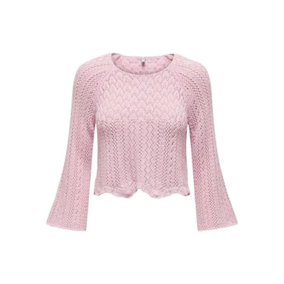 Imagen de Sólo Mujer Elegante Jersey de Punto Corto 3/4 Manga Elástico ONLNOLA, Color:Rosado, Talla:S