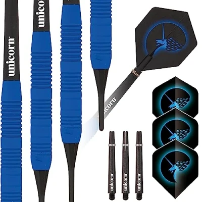 Imagen de Unicorn S/T Core Plus Win Dardos de latón Azul, Unisex Adulto, 16 g