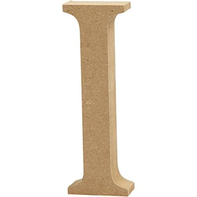Imagen de Escultura decorativa con forma de letra &quot;A&quot;, en tablero densidad media, marrón, madera, 4.5 x 2 13 cm