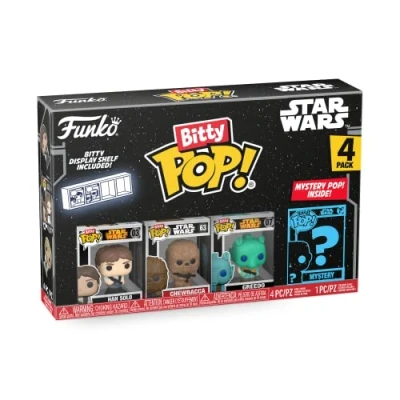 Imagen de Funko Bitty POP! Star Wars Han Solo 4 Paquete Incluye Solo™, Chewbacca™, Greedo™, And A Mystery Figure Y Una Mini Figura Misteriosa De Sorpresa 2.3 Cm Figuras Miniaturas Coleccionables