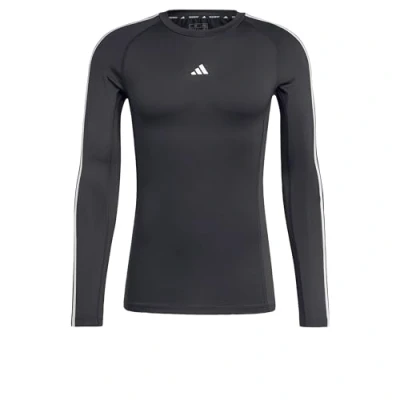 Imagen de adidas Performance Techfit 3 Stripes Longsleeve Camiseta de manga larga, Hombre, Talla: Small, Black
