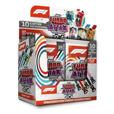 Imagen de Topps Turbo Attax Formula 1 2024 Full Box Contiene 24 Paquetes (240 Tarjetas).