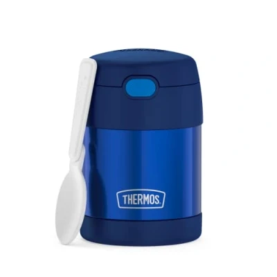 Imagen de Thermos Kids Funtainer Food JAR 0,30 l, azul marino, recipiente térmico para comida con cuchara niños, 5 h caliente/7 frío, absolutamente hermético sopa, cereales, pausa