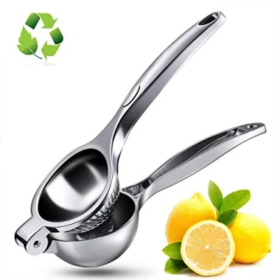Imagen de Felly Exprimidor Limones Manual de Lima Prensa Cítricos Mano para Limón y Naranjas (Plata)