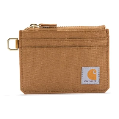 Imagen de Carhartt Carteras Resistentes para Mujer, Disponibles en Varios Estilos y Colores, Pato de Nailon con Cremallera, Color marrón, Talla única