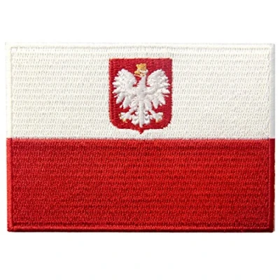 Imagen de Bandera de Polonia Emblema Nacional Parche Bordado Aplicación con Plancha