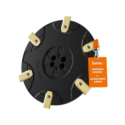 Imagen de BEOS® Premium Robot cortacésped Tuning Disco para 6 Cuchillas Reforzado con Fibra de Vidrio Plato Giratorio Compatible Gardena Sileno Minimo &amp; Husqvarna Automower Aspire