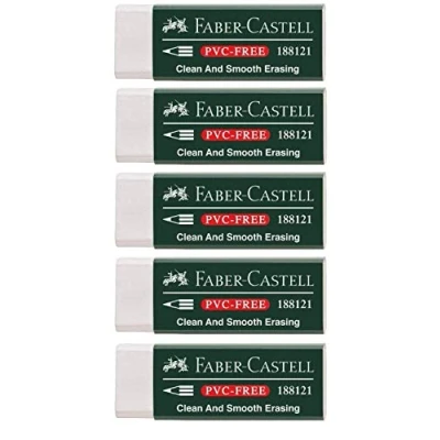 Imagen de Faber Castell 188121 Goma de borrar 7081 N sin PVC, plástico (5 gomas borrar, color blanco)