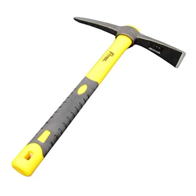 Imagen de Desmalezado Forjado Mattock Hoe 15 Pulgadas, con Martillo de caída Completo Integrado, Mango Fibra Vidrio Recubierto plástico, Pick 1.4lb