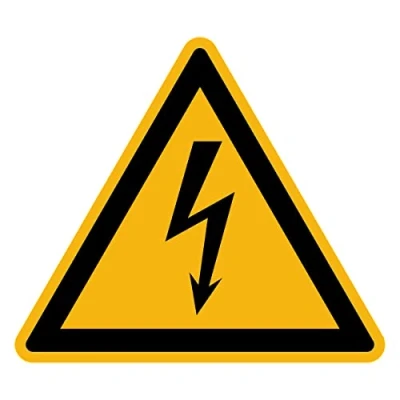 Imagen de Adhesivo de Advertencia Peligro NF ISO 7010 Señalización Triangular Laminado Resistente al Agua y a los Rayos UV Electricidad 25x25 cm