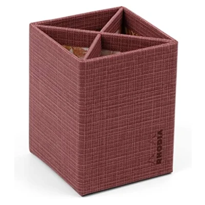 Imagen de Rhodia 120036C ORANGE Botanique pot à crayons, 8x8x11 cm simili cuir motif Amarante