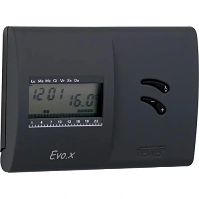 Imagen de VEMER VN136800 EVO.X Termostato Calefacción de Pared, Programación Semanal, Alimentado Pilas, Negro