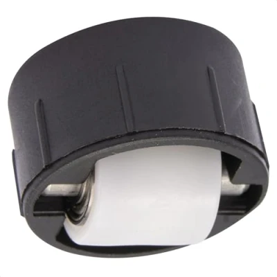 Imagen de WAGNER 01701601 Rueda giratoria para taladro (15 mm de diámetro, carcasa plástico negro, diámetro 26/25 x 13/5 mm, pasador metal, capacidad carga 50 kg)