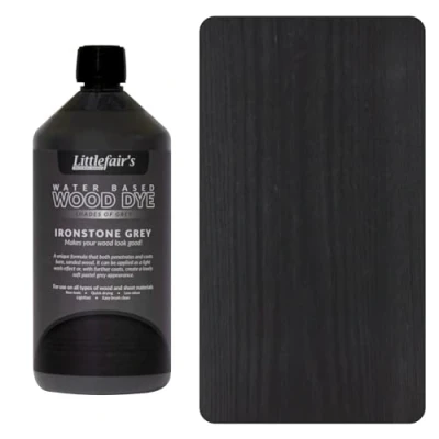 Imagen de Littlefair&#039;s Tinte para Madera 1ltr Acabado Premium, Fácil de Usar y Limpiar Basado en Agua, Seguro Ecológico Disponible Muchos Colores Color: Gris Ironstone
