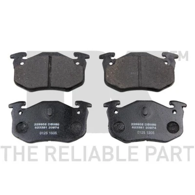 Imagen de NK 229955 Juego de pastillas freno excl. contacto avisador desgaste Chapa antichirridos sin accesorios PEUGEOT: 206 Hatchback, 306 Hatchback
