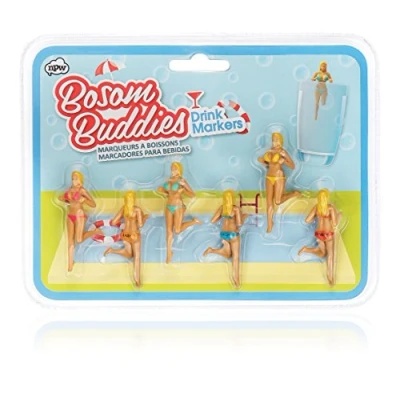 Imagen de npw usa Water in Wine, Cocktail Marker (Set of 6) Bosom Buddies
