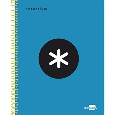 Imagen de Cuaderno espiral liderpapel a5 micro antartik tapa forrada120h 100 gr cuadro 5mm 5 bandas 6 taladros color azul