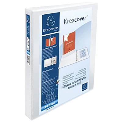 Imagen de Carpeta exacompta canguro 2 anillas 30 mm din a4+ carton forrado polipropileno personalizable 3 bolsillos