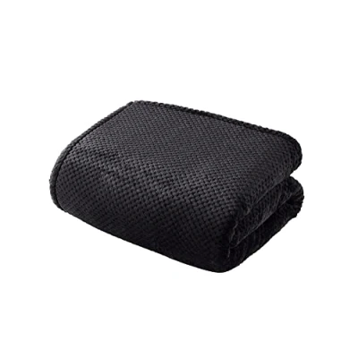 Imagen de Sleepdown Manta de Forro Polar Lujo, Color Negro, Supersuave, cálida y acogedora, 150 cm x 200