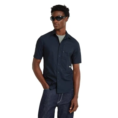 Imagen de G STAR RAW G4a Slim Shirt SS Camiseta, Azul (Salute D24306 4481 c742), M para Hombre