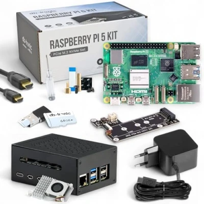 Imagen de db tronic Raspberry Pi 4 GB Starter Kit/Raspberry RAM / 5 V 3 A Fuente de alimentación USB C Carcasa Tarjeta SD 32 Cable Micro HDMI