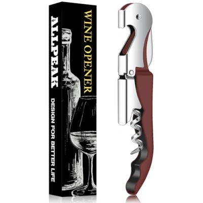 Imagen de Allpeak Sacacorchos Abridor de Vino Abrebotellas 1PC Profesional Cerveza Botellas Vino, 3 in 1 Wine Opener Verde