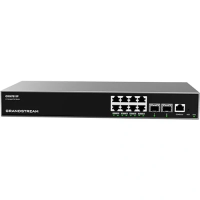 Imagen de GRANDSTREAM GWN7811P Switch gestionable Capa (Layer) 3. Puertos: 8X GbE RJ45 PoE 802.3 AF/at, 30W por Puerto, 2X SFP+, sin Ventilador Marca