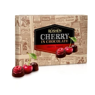 Imagen de BOMBONES DE CHOCOLATE OSCURO GUINDA EN LICOR CEREZA ROSHEN 155 GRS EMPAQUE CON 12 CAJAS GRAMOS CADA UNA