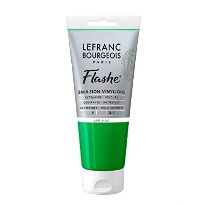Imagen de Lefranc Bourgeois vinilo Pintura Acrílica, extra fina color de para artistas, Fluogrün, 80ml Tube Vinylfarbe