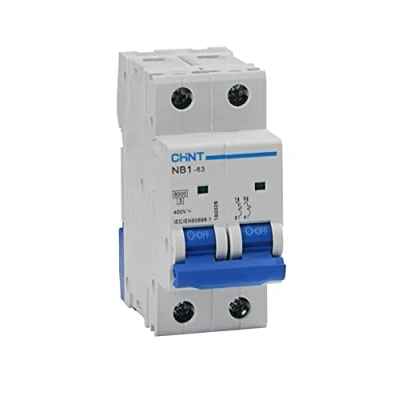 Imagen de Chint Interruptores magnetotérmicos Serie NB1 63 Curva C, cód. 180338 (bipolar 2 módulos 2P, 400 Vac 40 A)