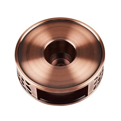 Imagen de Hsthe Sea Calentador de té para Tetera, y café Acero Inoxidable con Soporte Luz Base té, Apto Todas Las teteras, Color Cobre