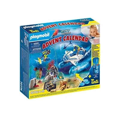 Imagen de PLAYMOBIL Calendario de Adviento 70776 Misión Policial Buceo diversión en el baño, A Partir 4 años