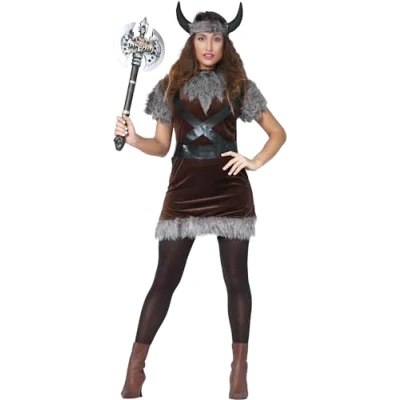 Imagen de FIESTAS GUIRCA Disfraz de Princesa Guerrera Vikinga Mujer Reina Bárbara Talla XL 46 48
