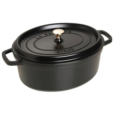 Imagen de STAUB Cacerola/Cocotte de Hierro Fundido Ovalada, Diámetro 37 cm, 8 L, Negro