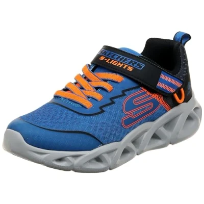 Imagen de Skechers Boys, Zapatillas Niños, Blue Textile Synthetic Black Lime Trim, 27 EU