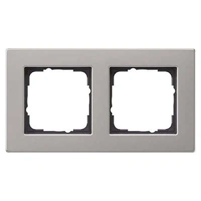 Imagen de &#039;Gira 0212335 Marcos para interruptores E2 de 2 Plano, Acero Inoxidable