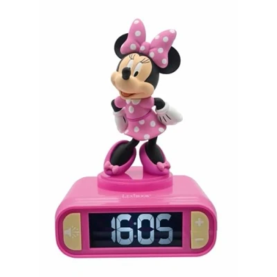 Imagen de LEXIBOOK, Disney, Despertador con luz Nocturna de Minnie, Sonidos y melodías, Pantalla LCD retroiluminada, Luminoso, Snooze, Rosa (RL800MN)