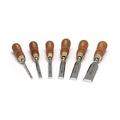 Imagen de Narex 811666 Juego de 5 cinceles para madera en caja (varias dimensiones las cuchillas), color plateado