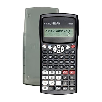Imagen de Calculadora milan cientifica m240 black 2 lineas 240 funciones 10+2 digitos color negra con tapa gris