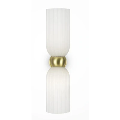 Imagen de Maytoni aplique de pared Antic, 2 luces, dorado/blanco, cristal