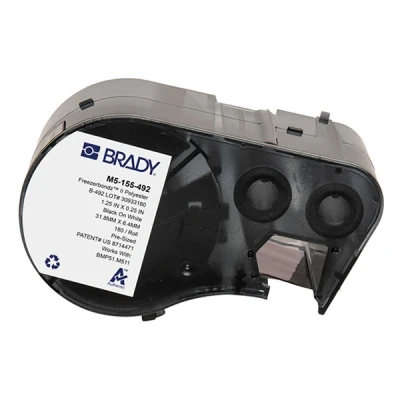 Imagen de Brady M5 155 492 Etiquetas de poliéster Freezerbondz negro sobre blanco 6,35 mm x 31,75 (original)
