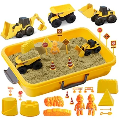 Imagen de SOGUYI Arena Mágica para Arenero Infantil Plegable, 0.9 kg, Juguetes y letreros de construcción, moldes Castillo, niños Mayores 3 años
