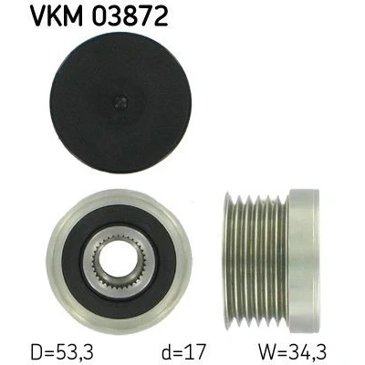 Imagen de SKF VKM 03872 Rueda Libre Alternador 34,3 BMW: 3 Berlina, 5 Compact