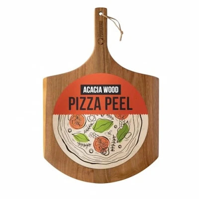 Imagen de Chef Pomodoro Pala Pizza 35.5 cm, Tabla Horno de Madera Acacia para Hornear Casera y Pan, Bandeja Aperitivos, Embutidos Quesos, Utensilios Cocina Pizzeros