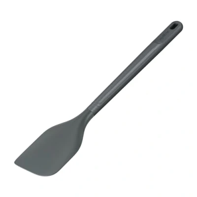 Imagen de Zyliss espátula grande, paja de trigo sostenible/silicona, para cocinar y hornear, cabeza silicona resistente al calor, color gris beluga, 31 cm x 6 cm, apta lavavajillas