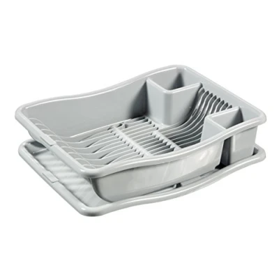 Imagen de Curver 228565 Escurreplatos + bandeja modelo pequeño de 12 unidades, en plástico gris 29 x 10,5 39 cm