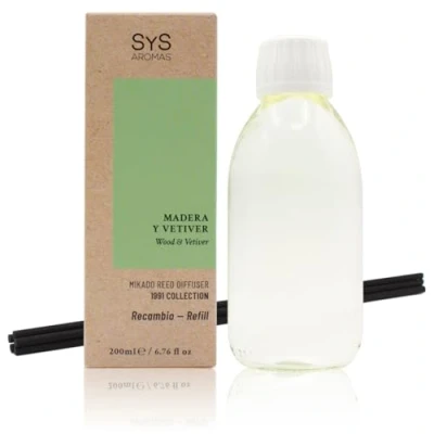 Imagen de Ambientador Recambio Mikado 200ml Aroma Madera y Vetiver. Difusor de Varillas. Esencia para Hogar. Decoración. con Palitos Ratán.