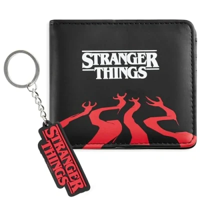 Imagen de Stranger Things Cartera Mujer con Llavero Ranuras, Tarjetero Mujer, Billetera Regalos Navidad