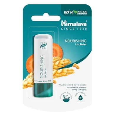 Imagen de Himalaya Lip Balm with Wheatgerm Oil &amp; Carrot Seed Repairs Dry and Chapped Lips, Enhances Color, Contains Essential Nourishment of Vitamin E Gives Long Lasting Moisturization 4.5g