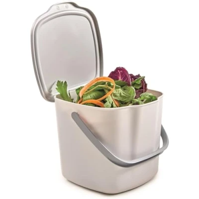 Imagen de Snips Basura para Residuos Orgánicos 3L, Compostador, Contenedor Hacer Compost 20.5 x 18.5 16.7, Cubo de Compostaje Alimentos, Made in Italy, Bpa Free, Polypropylene (PP), Blanco